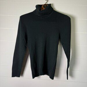 IVY- Black Ribbed Turtleneck Size Large